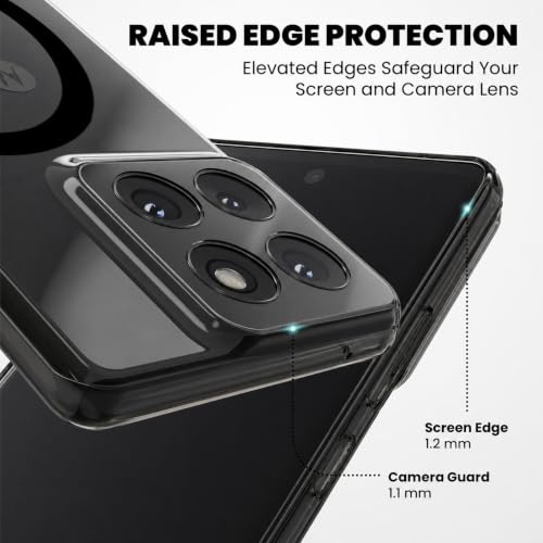 Image of Elzzi Anti Scratch Semi Translucent Cover for Moto Edge 70 Fusion Case, Premium PC + TPU Magnetic Phone Cases Drop Proof, Compatible with Magsafe Slim Never Yellowing Shockproof