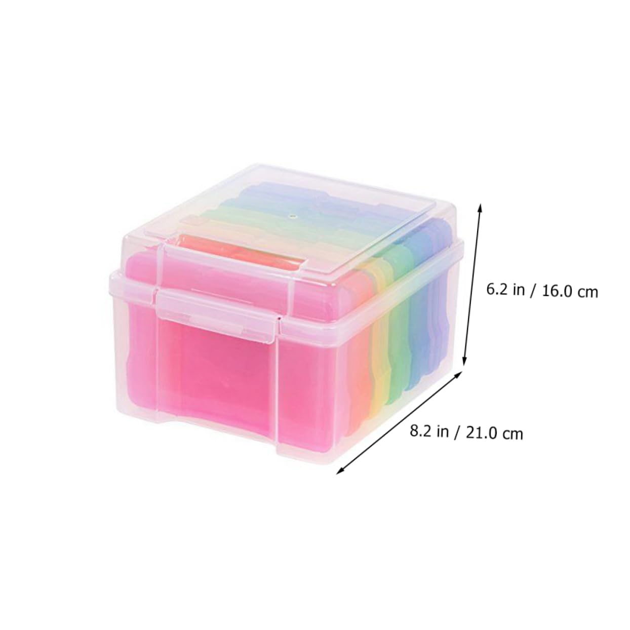 WOONEKY Boîte De Rangement Transparent pour Photos Et Cartes Organisateur Diviseurs Amovibles Pratique pour Scrapbooking Et Stockage De Souvenirs