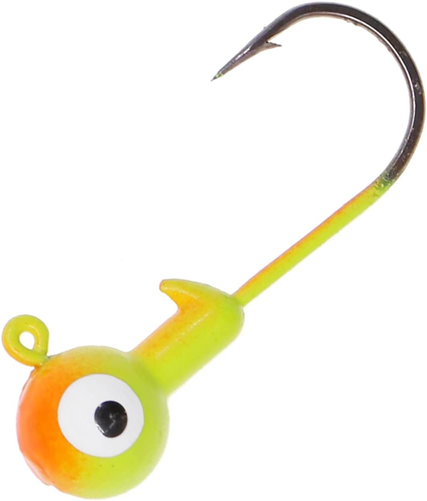フィッシングルアー ジグヘッド ボールヘッド 1/32オンス 1オンス 淡水または海水用シャープフィッシングフック (シャルトリュー