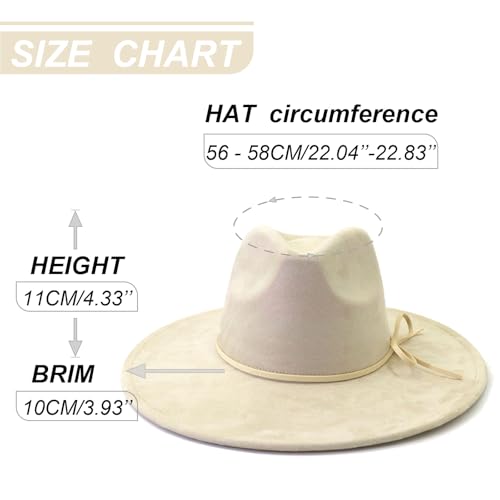 Image of Fedora Hats for Women Man with Big Wide Brim Classic Suede Panama Hat Western Outdoor hat