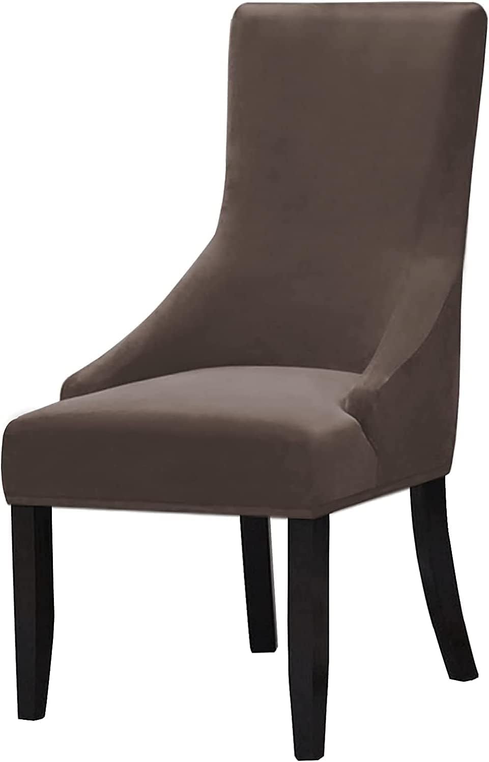 Velvet Dining Chair Covers Stretch Arm Chair Slipcovers with Wingback Side Soft Furniture Protector for Dining Room Hotel Wedding Elegant and Luxurious Chair Covers for Home Decor