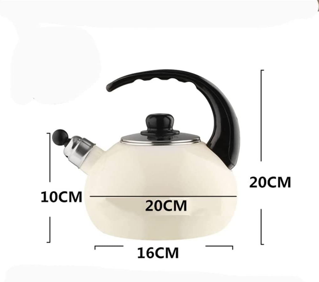 Whistling Kettle Whistling Tea Kettle Tea Kettle Stovetop Large Capacity Enamel Whistle Kettle Gas Induction Cooker 2.5L (A)