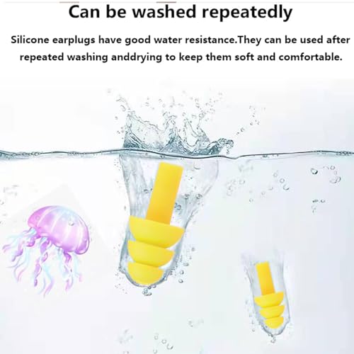Image of Ear Plugs, 8 Pairs Reusable Earplugs for Sleeping Noise Cancelling Waterproof Noise Reduction Earplugs for Sleeping, Swimming, Snoring, Concerts, Work, Noisy Places
