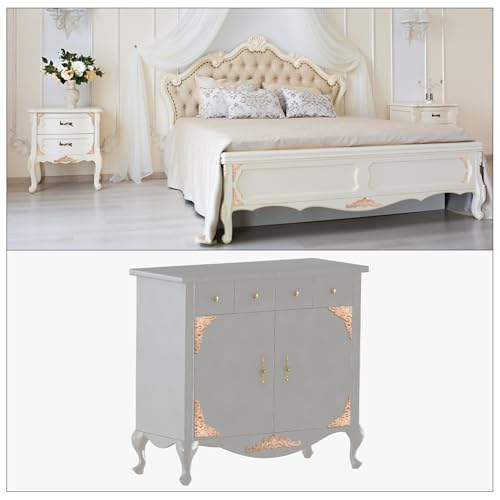 QUARKZMAN 4Stk Rose Form Holz Applikationen Onlays Dekorativ Holz Geschnitzt Applikationen für Möbel Bett Tür Kamin Dekoration 7cm Länge