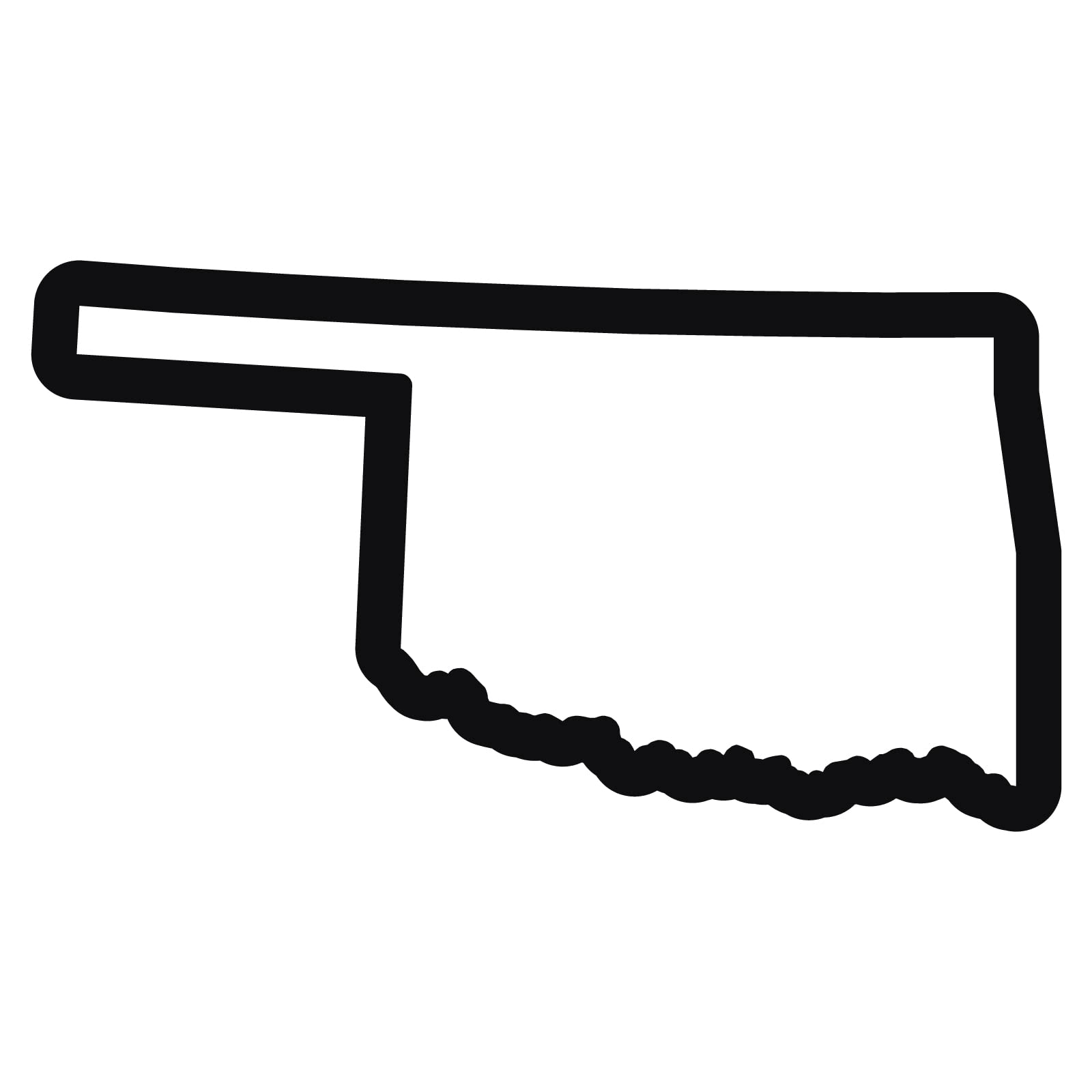 Oklahoma Outline Sticker - 5x2.63 Inch Vinyl Decal Made In USA
