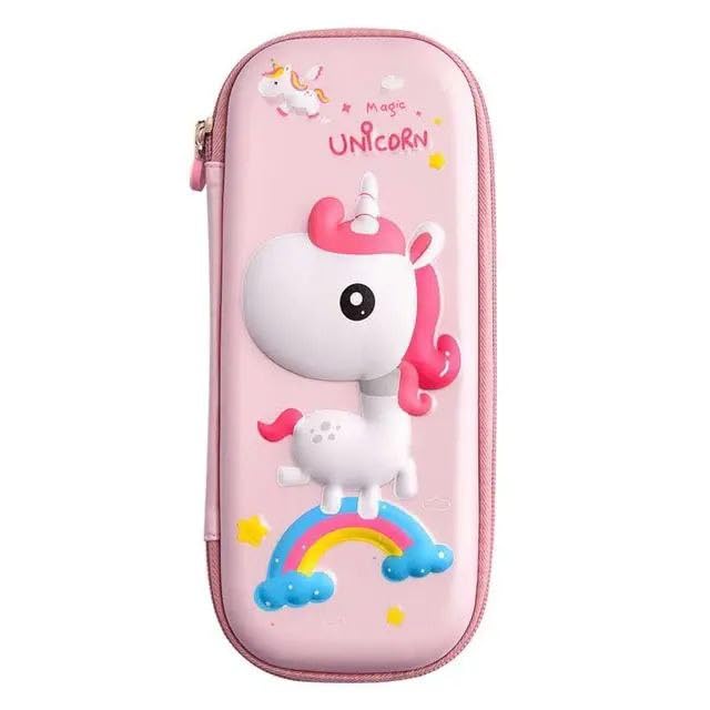 PEACORA Canvas 3D Unicorn Large Capacity Pencil Case Compass With Compartments, Stationery Box Cosmetic Zip Pouch Bag (Rainbow Star Unicorn Pouch Small Pink) (B0CKWDNPQ1) Amazon Price History, Amazon Price Tracker