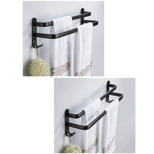 Toallero baño negro doble barra con sistema de secado eficiente 5