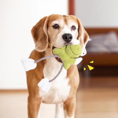 Plüschspielzeug für Hunde- Form, interaktiv, mit Baumwollseil | quietschendes Plüschtier- Zahnpflege & für beschäftigte und stimulierte Welpen-3