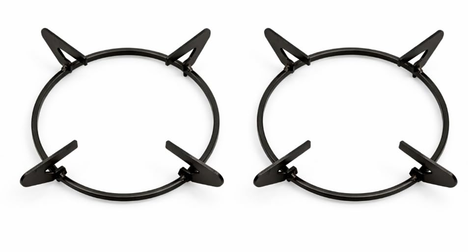 Gas Stove Pan Support Round Shape Size 15x15x5cm Black Colour Material-Iron Pack of 2 Units-image-20