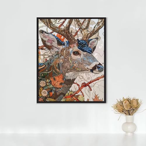 Kit Peinture Diamant Strass Cerf : Le Cadeau Créatif Idéal en 50x70cm PJY4
