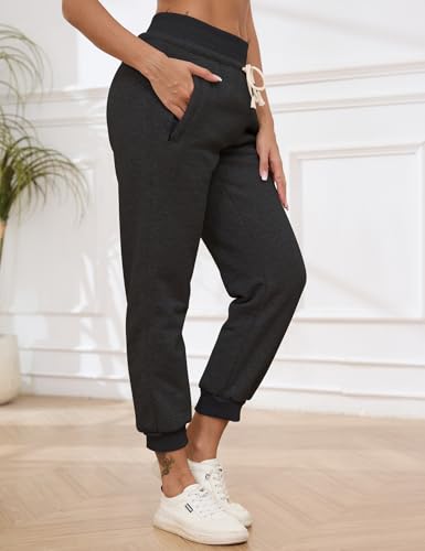 Gihuo Women's Sherpa Lined Sweatpants Winter Casual Jogger Sweat Pants Warm Athletic Thermal Fleece Lining Lounge Pants4