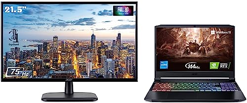 Image of Acer Nitro 5 Gaming Laptop Intel Core i5-11400H 11th Gen Processor & EK220Q 21.5 Inch (54.61 Cm) Full HD (1920x1080 Pixels) VA Panel LCD Monitor with LED Back Light I 250 Nits I HDMI, VGA Ports(Black)
