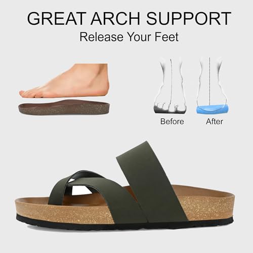 Image of Centrino Men's Berkin-Style Slip-On Sandals | Open Toe Design | Soft PU Footbed | Lightweight & Comfortable | Arch Support | On-Grip Sole | Casual Outdoor Wear (6864)