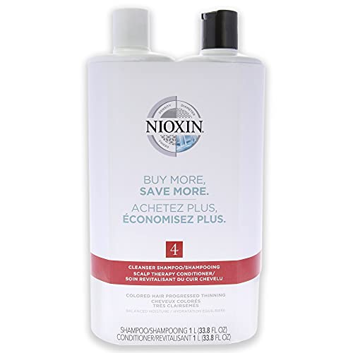 Nioxin Sistema 4, limpieza y terapia del cuero cabelludo, acondicionador doble, 1 l
