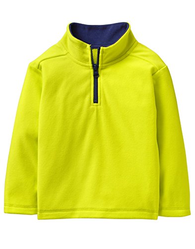 Crazy 8 Baby Boys Long Sleeve Fleece Mock Zip, Bright Yellow, 6-12 mo
