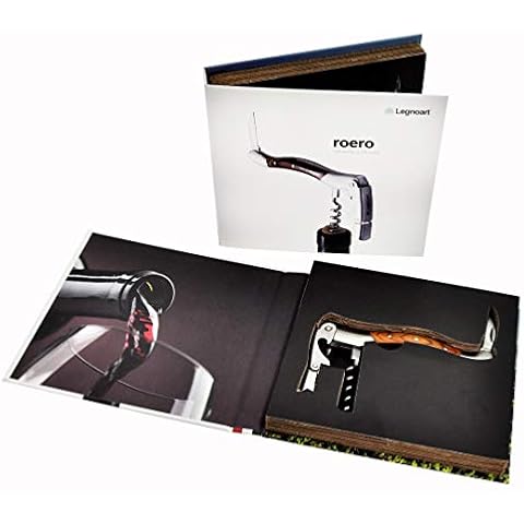Legnoart GHEMME Grand Crue Edelstahl Mini Sommelier Korkenzieher mit Griff aus Buchenholz Cover