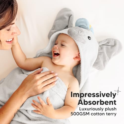 Image of KeaBabies Organic Baby Towel with Hood for Girls, Boys, Soft (Ethan)