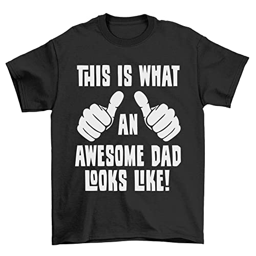 buzz shirts This is What an Awesome Dad Looks Like, Fathers Day T-Shirt, Made from Organic Cotton (Small, Black)