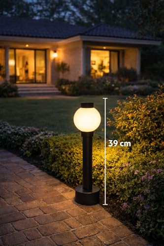 Image of FILLISKA LED Modern Outdoor Bollard Light, Warm White, IP65 Waterproof, Garden Pathway Landscape Lighting. (Black Bollard-088)