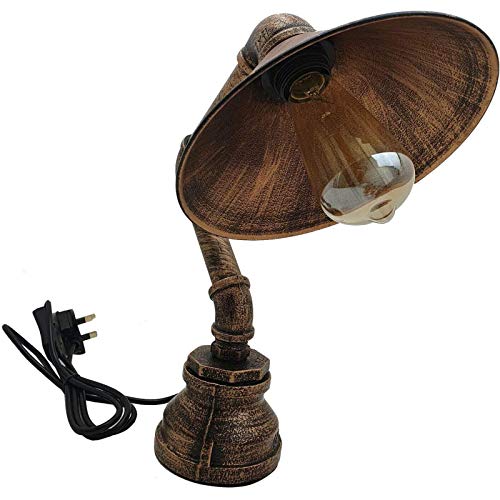 Lampe de table rustique en cuivre brossé au design vintage authentique