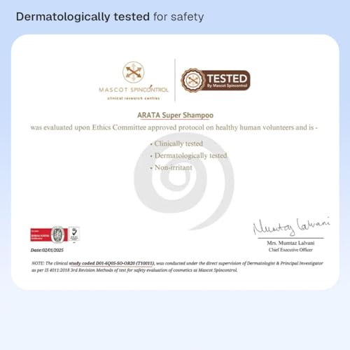 Image of Arata Super Shampoo | For Hair Damage Repair & Scalp Care | With Amino Acids & Proteins | Sulphate-Free | Colour-Safe | Dermatologically-Tested | For Men & Women (Super Shampoo 50 ML)