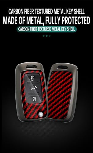 Coque de clé VW effet carbone et métal : protection premium 3 boutons - 6
