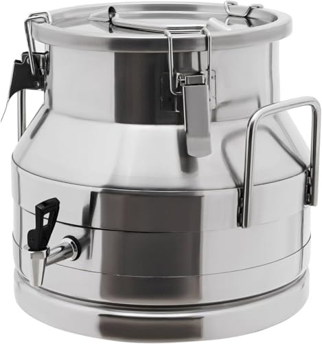 Jarra de Leche de Acero Inoxidable, 12 L/3,17 galones, Cubo de Leche con Tapa sellada y Grifo, Barril de Aceite, contenedor de Vino, Cubos de Hielo, Jarra de Leche