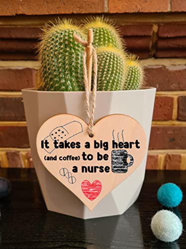 Handmade Wooden Hanging Heart Plaque Gift for a Great Nurse Funny Thank You Keepsake - Image 4