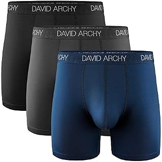 DAVID ARCHY 3 Pack Men's Ultra Soft Quick Dry Sports Underwear Breathable Boxer