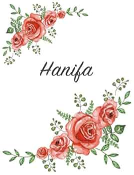 Hanifa: Personalized Notebook with Flowers and First Name