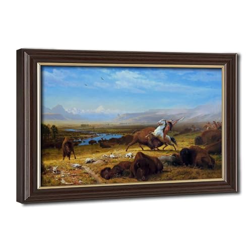 Tableau The Last of The Buffalo Albert Bierstadt : Décoration Ouest Américain pour Salon