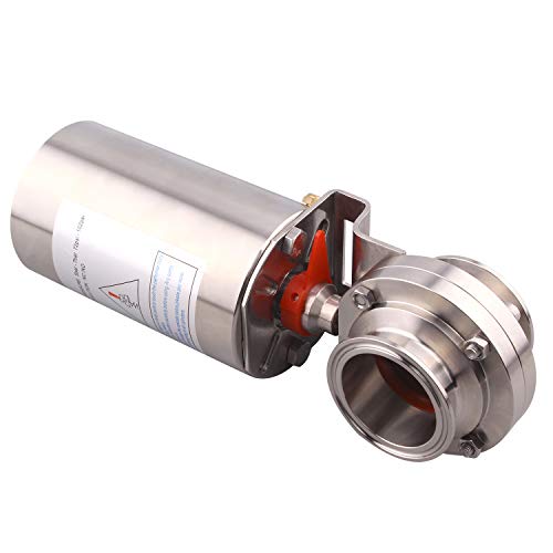Dernord 2 Inch Tri Clamp Sanitary Butterfly Valve, Pneumatic Actuator Valve Ss304 With Single Acting #TOP4