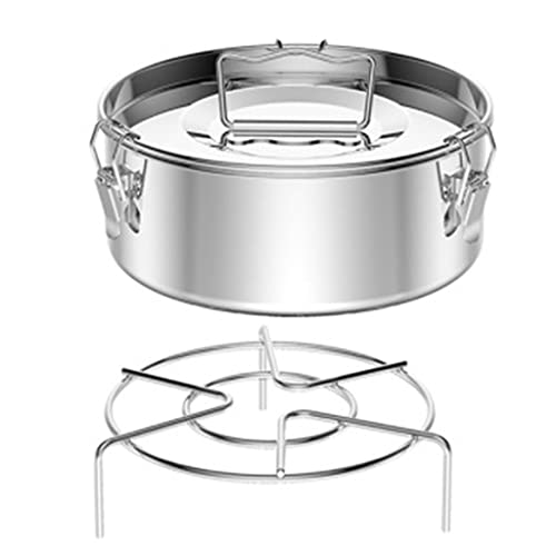 lazyfun Flanera - Molde para flan de acero inoxidable con tapa y asa, accesorios para olla a presión, regalo para los amantes de la repostería, flanera