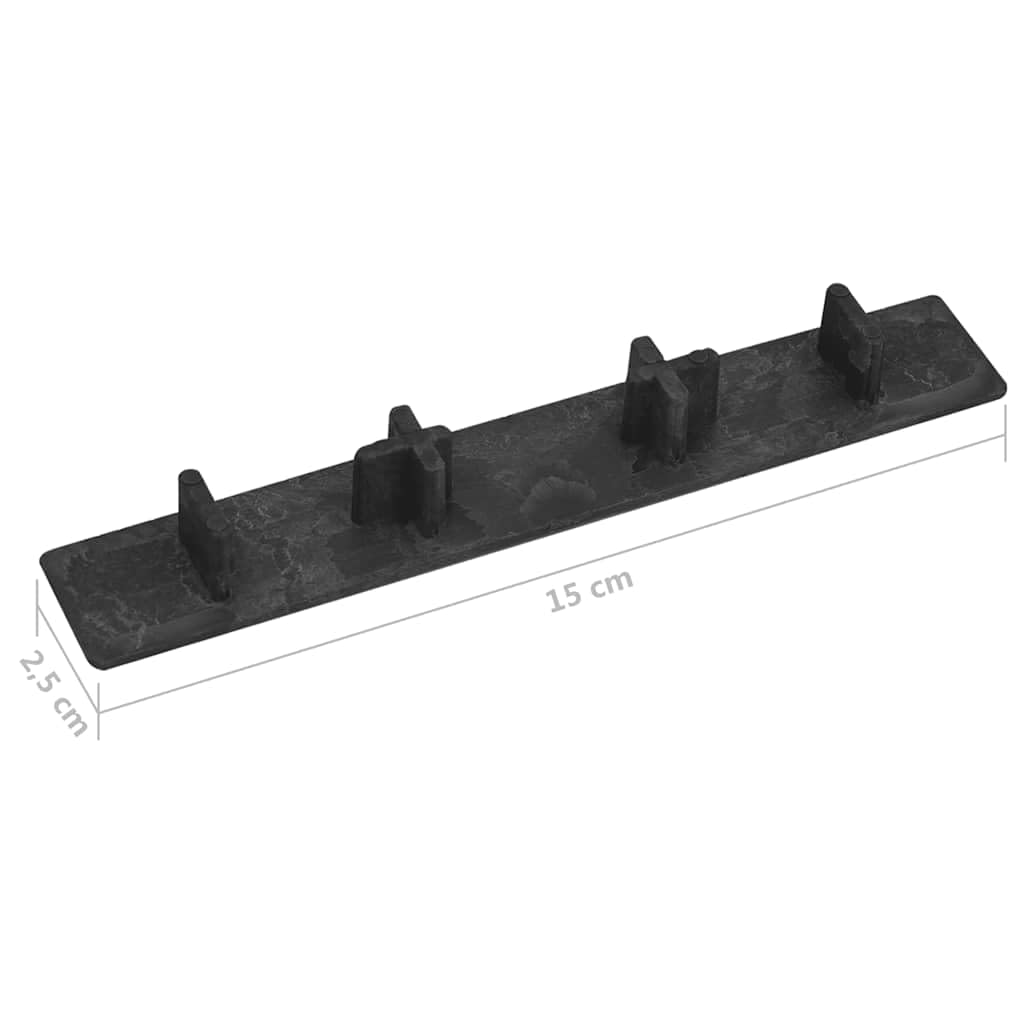 Embouts de terrasse plastique noir 15 x 2,5 cm 10 pièces pour planches de terrasse finition propre protection rénovation intérieur extérieur