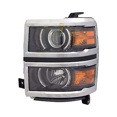 Fitrite Autoparts New Left Driver Side Halogen Projector Style Headlight Assembly For 2014-2015 Chevrolet Silverado 1500 LTZ And High Country Models GM2502389 23223259