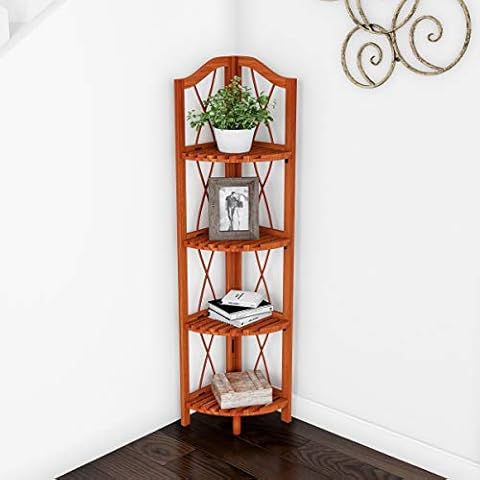 Lavish Home 4-Tier Corner Shelf Cover