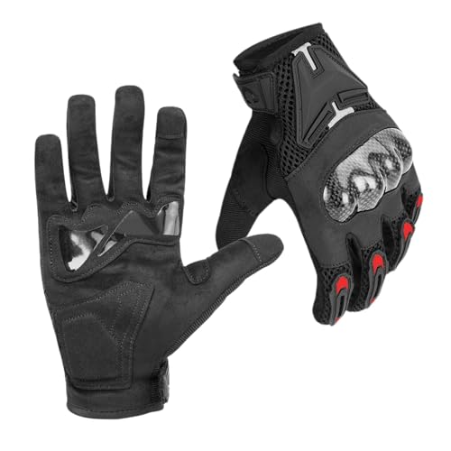 Generisch Guantes de moto para hombre, guantes de motociclismo, guantes de equitación | guantes antideslizantes y resistentes a los impactos para pantalla táctil para ciclismo al aire libre,