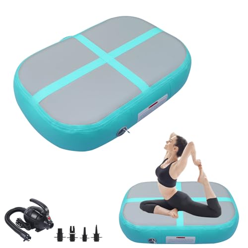 PPXIA Gymnastics Air Roller Air Barrel Inflatable Tumbling Mat, Tumble Track Backhandspring Mat Gymnastic Equipment with Pump for Yoga Training Cheerleading Home Use