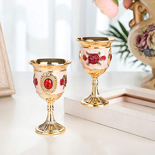 Taças de vinho de Natal Amosfun com 2 peças de taças de vinho estilo retrô europeu, taças de liga pa