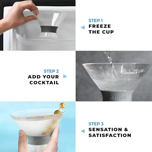 Luxail Martini Cocktail Glasses Double Wall Insulated