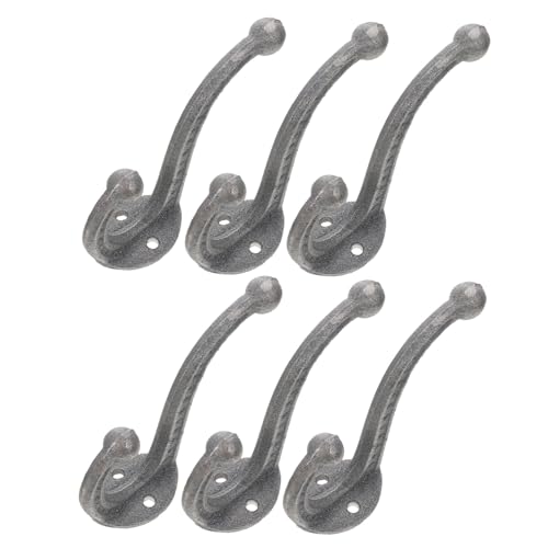 VALICLUD 6 piezas Ganchos de Pared de Hierro Fundido Vintage para Abrigos Sombreros Toallas Organizador Hogar Entrada