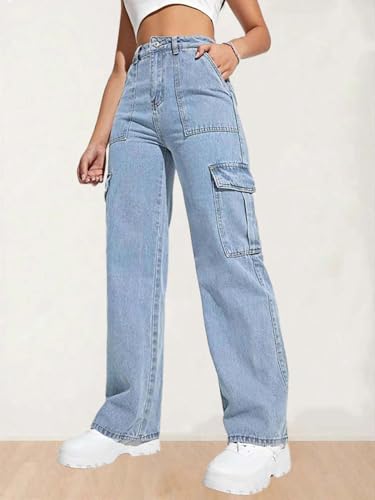 Image of KOTTY High Waist Wide Fit Jeans - Women's Relaxed Denim with Wide Leg