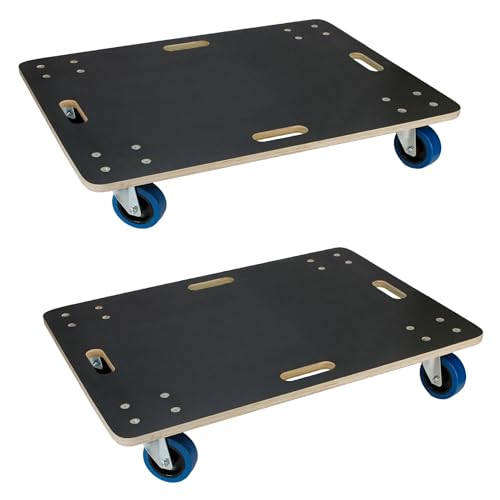 ECD Germany 2X Plataformas de Carga hasta 800kg con Ruedas para Mover Muebles o Electrodomésticos 60x80 cm Tabla Rodante de Transporte Carretilla para Mudanzas y Translado de Maquinaria
