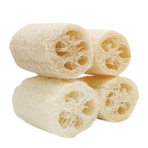 Bunny Toys - Golosinas naturales para masticar con soporte de lufa | Golosinas de conejo ricas en fibra - para animales pequeños, mascotas, chinchillas, amigos, familia, interiores y exteriores