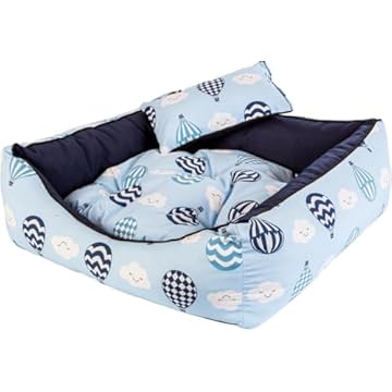 Caminha Cachorro Gato Luxo Cama Pet Almofada Travesseiro Tamanho G Grande (Azul Balão)