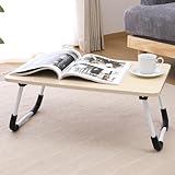 不二貿易 ミニテーブル 幅64.5×奥行40×高さ26.5cm ナチュラル 木目 折りたたみ 軽量 ソファ ベッド 滑り止め付き 28603