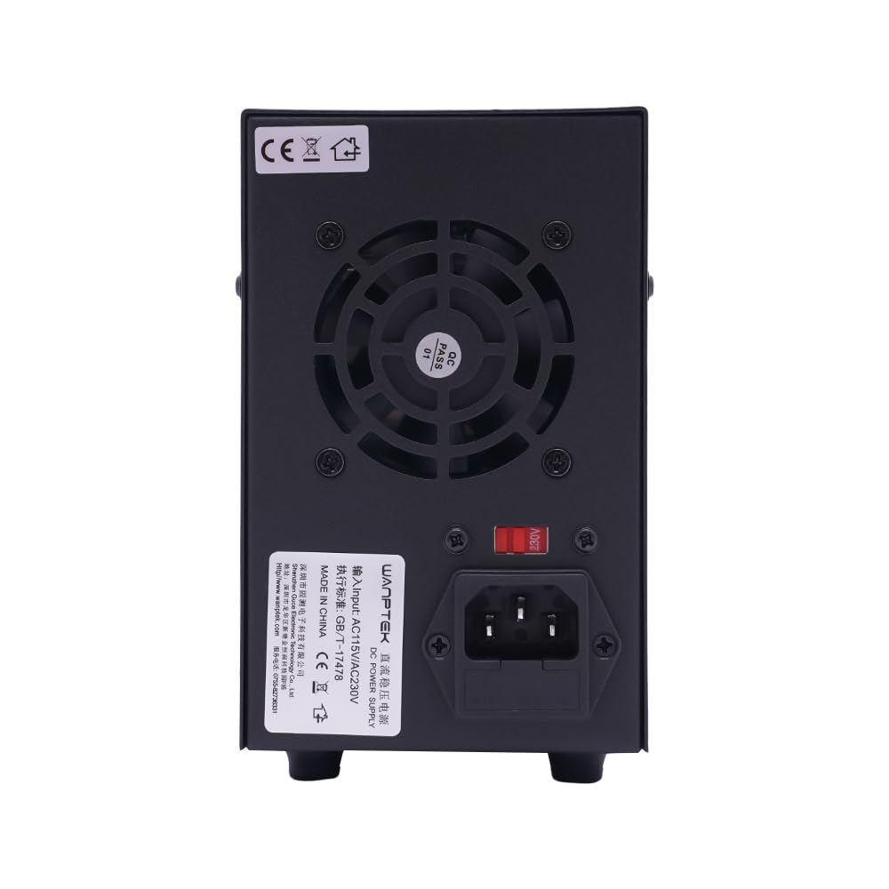 Zasilacz laboratoryjny, zmienne zasilanie DC, regulowane zasilanie DC, regulowany zasilacz laboratoryjny DC, 0-60 V, 0-5 A, zasilanie prądem stałym z 4-cyfrowym wyświetlaczem LED, czarny