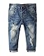KIDSCOOL SPACE Baby Mädchen Jungen Slim Jeans,D-Ring Gummiband innen Zerrissene Jeanshose,Hellblau,3-4 Jahre