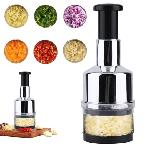 Presse Ail Inox,Presse Ail,Oignons Coupe Legume,Coupe Ailm,Couteaux Et Ustensiles De Cuisine,Purée D'ail En Acier Inoxydable Coupe Manuelle échalote Hacheuse...