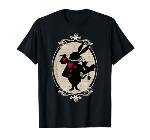 T-Shirt Vintage Alice au Pays des Merveilles avec Motif Lapin Blanc T-Shirt